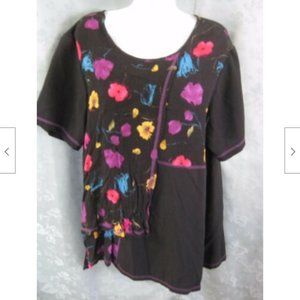 90's CM Shapes Faux Wrap Pullover Tunic Top